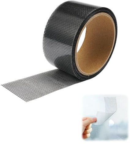 5cm x 5 m Fly Screen Mosquito Net Repair Tape Fly Screen Door Repair Tape | Self-Adhesive Window Screen Repair Tape Screen Net Repair Tape Patch, to Prevent Flies and Insects From Biting (Black)