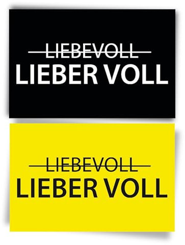 50x LIEBE(R) VOLL NEON Malle Sticker - Mallorca Party Accessoires - Lustige Aufkleber für Festival, Agrar, Sauf (NEON GELB/SCHWARZ)