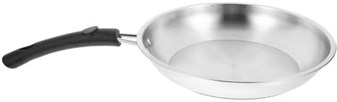 Cabilock Padella Piatta Da 22 Cm in Acciaio Inossidabile Robusta Sicura Per Il Calore Diretto Degli Alimenti Con Manico in Pp Conduttivo Adatta Per Casa E Ristorante