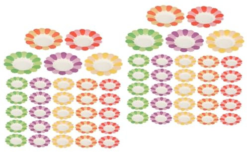 Cabilock 2 Juegos Plato De Papel Flor Cuadrado Suministros Para La Fiesta Decoración De Fiesta Infantil Decoración De Mesa Para Fiestas Platos De Fiesta Plato De Fiesta De Papel 100 Uds * 2