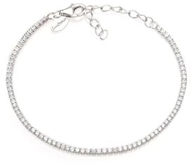 Bracciale Tennis Bianco Argento 925 con Zirconi 5A da 1,5 mm e catena argento, Gioiello Elegante Regolabile per Donna – Idea Regalo Raffinata con Packaging Lusso – Qualità Made in Italy