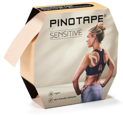 PINOTAPE Sport Sensitive Light Beige – 31 m – Kinesiologisches Tape für sensible Haut – Extra hautfreundlich & wasserabweisend – Hohe Klebekraft & Bewegungsfreiheit