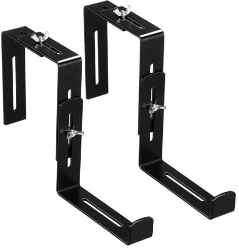 Toyvian Support pour Pots de Fleurs en Fer Noir Décoratif et Facile à Assembler pour Rambarde de Jardin, Étagère Murale pour Balcon et Espace Extérieur