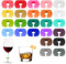 Lnngub 24 Pcs Wine Glass Charms,Silicone Drink Markers Reusable Drink Charms Wine Markers for Glasses Champagne Flutes Cocktails Martinis(Colorful)