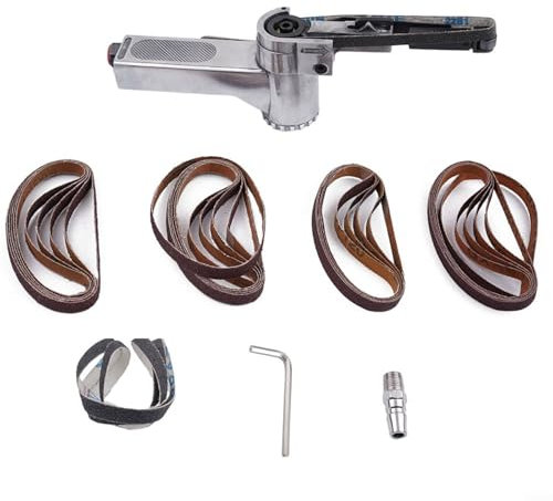 Mini ponceuse à bande pneumatique 96,5 cm avec 25 bandes pour traitement fin