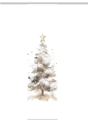HOME WOHNIDEEN | Schiebevorhang Dekostoff Seidenoptik Digitaldruck Christmas Tree - inkl. Paneelwagen und Aluklemmleiste, 245 x 60 cm
