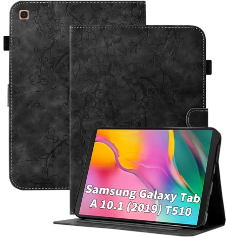 Cicili Coque pour Samsung Galaxy Tab A 2019 10.1 Pouces, Étui pour Galaxy Tab SM-T510/T515/T517, avec Fine Folio Protecteur Tablette Housse de Protection en Cuir PU avec Support, Noir