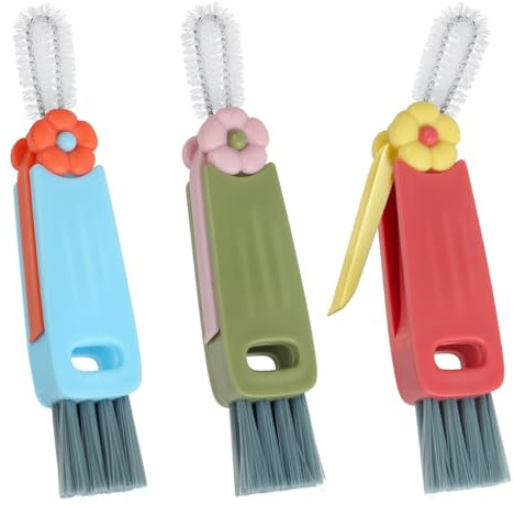 XYGK 3-in-1 Cup Lid Crevice Cleaning Brush,3 Pcs Bottle Gap Cleaner Brushes | Portable Multifunctional Crevice Cleaning Tools for Home Kitchen