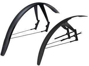 BBB Cycling DiscGuard Plus Schutzblech-Set – Schutzbleche vorne und hinten für Straße, Schotter und MTB – Schnellverschluss und Scheibenbremsen kompatibel – passend für 28/29 Zoll Räder (40–60 mm