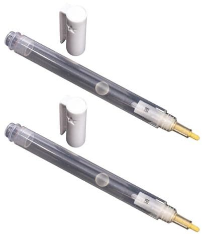 Tsophreniq 2Pcs Refillable Empty Paint Pen Clear Rod Acrylics Marker 3mm Fine Tip for Writing Drawing Whiteboard Marker