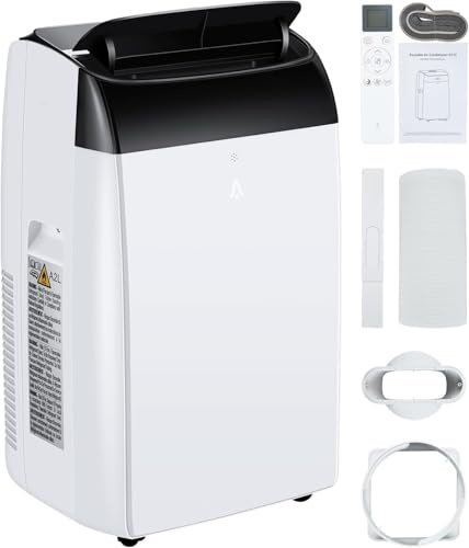 Aire Acondicionado Portátil 12000Btu/h, Climatizador Portátil 3 En 1,Bajo Consumo, Aire Acondicionado Silencioso Con Deshumidificador, Modo Sueño, Mando a Distancia,Para Hogar u Oficina Hasta 51 M²