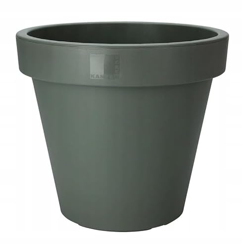 DomoDomo - Maceta grande redonda de plástico verde 80 cm