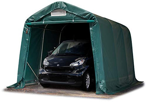 TOOLPORT Tente-Garage carport 2,4 x 3,6 m d'élevage abri agricole Tente de Stockage bâche PVC 800 N Armature Solide Vert Fonce