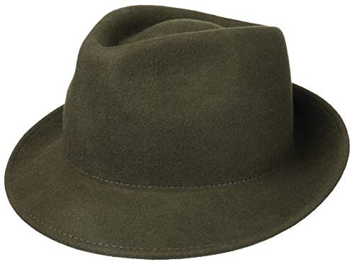 Lipodo Trilby Hut aus Wollfilz Damen/Herren - Filzhut Herrenhut Made in Italy - Italienischer Wollhut Herbst/Winter - Wollfilzhut Oliv M (56-57 cm)