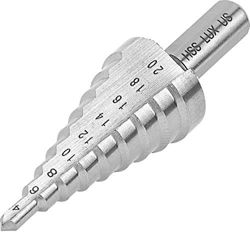 LUX-TOOLS Stufenbohrer Comfort Ø 4 mm - 20 mm | Bohrmaschine zur Bearbeitung von Metall, Kunststoff und Holz