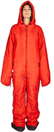 Hygger Nanuk Fiery Red S - Original Schlafsack mit Armen und Beinen, 3M Thinsulate-Füllmaterial ist Ultra warm, leicht und klein im Packmaß