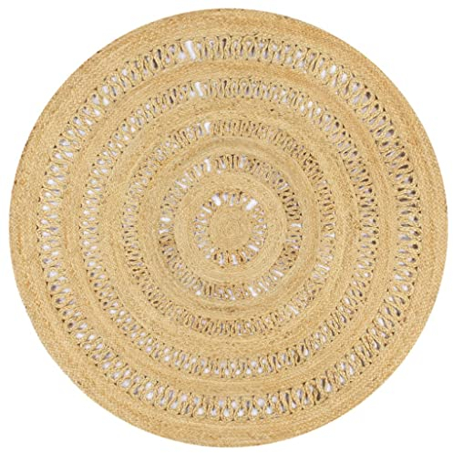 vidaXL Teppich Kurzflor Handgefertigt Natürlich Wohnzimmerteppich Handwebteppich Juteteppich Läufer Schlafzimmer Flur Geflochtene Jute 150cm