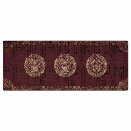 deco-mat Fußmatte Orient (67 x 180 cm, Braun) - rutschfeste und waschbare Fußmatte für außen/innen - saugstarke Schmutzfangmatte für Innen-/Außenbereich in orientalischem Design