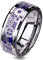 Paula & Fritz® Ring Herren Wolframcarbid Zahnräder Gr. 64 (20,4) Silber Blau 8-mm Breit Herren-Ring Damenring Verlobungsring Motivring Partnerring