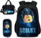 Rucksack mit Lunchbox, Federmäppchen, Schüler-Büchertasche, Laptop-Rucksack, Reise-Computer-Tasche für Kinder, Jungen, Mädchen, Teenager, Schwarz , M