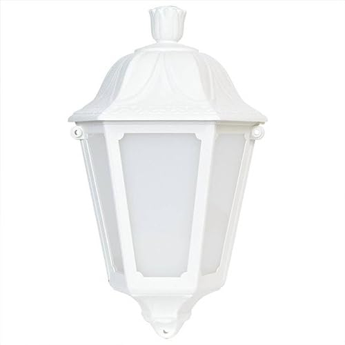 BarcelonaLED Fumagalli Applique murale extérieure IP55 Lanterne en résine style rustique classique blanc avec culot E27 pour terrasse porte jardin