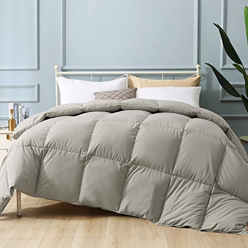 APSMILE Daunendecke aus ägyptischer Baumwolle für Doppelbett, Ganzjahresdaunen-Daunendecke – Luxus Hotel-Stil 750 Füllkraft, Tröstereinlage mit Bändern (68 x 90 cm, Morgengrau)