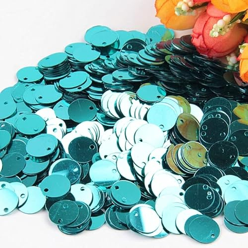 AIYU Pailletten-Pailletten, 10 mm, 15 mm, 20 mm, 25 mm, groß, flach, rund, Loch, lose Pailletten für Carfs, Kinder, Tanz, DIY-Dekoration, 10 g