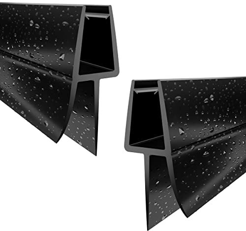WITEN&NOCK Joint de douche - 2 x 80 cm pour 5 mm et 6 mm - Noir - Joint de rechange pour porte en verre droit - Joint de rechange - Imperméable ou de cabine de douche
