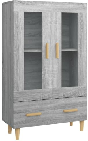 vidaXL Highboard Sideboard Kommode Schrank Anrichte Beistellschrank Mehrzweckschrank Hochschrank Standschrank Grau Sonoma 70x31x115cm Holzwerkstoff