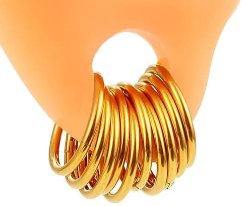 Vankula Nasenring Hoop 10 PCS aus Chirurgenstahl Segmentring Clicker 16G 8mm Ohr Tunnel Gewichte Ohrhänger Piercing Schmuck für Frauen und Männer Gold