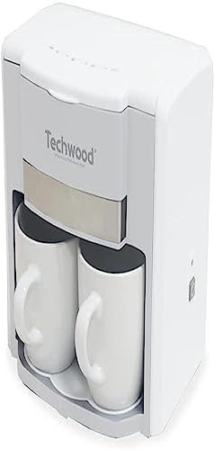 Techwood Cafetière 2 Tasses Duo, Capacité 0.6L, Blanche