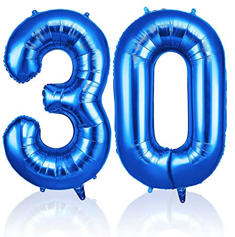 OFFCUP Luftballon Zahlen 30, Riesige Folienballon in 40 - 101cm, Geburtstag Deko Jubiläum, Geburtstagsdeko Ballons für Mädchen Jungen Geburtstagsdeko/Jubiläums Deko/Silvester Deko