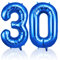 OFFCUP Luftballon Zahlen 30, Riesige Folienballon in 40 - 101cm, Geburtstag Deko Jubiläum, Geburtstagsdeko Ballons für Mädchen Jungen Geburtstagsdeko/Jubiläums Deko/Silvester Deko