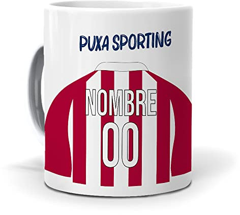 mundohuevo Taza Personalizada con Texto: Puxa Sporting. Regalo Original. Camiseta Personalizada Sporting. Haz, Regala Alegría.