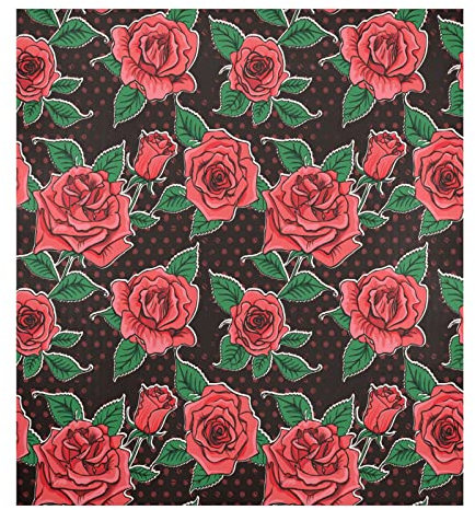 Vintage Roses Floral – Autocollant magnétique pour lave-vaisselle pour sèche-linge, lave-vaisselle, réfrigérateur, décoration résistante à l'eau 58 x 66 cm