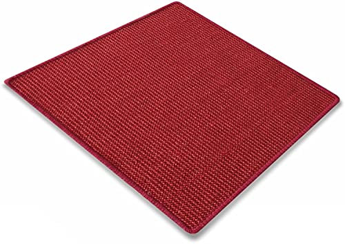 KARAT Sisal Fußmatte Teppich Vorleger Kratzteppich Katzenmöbel Kratzmatte Sisalmatte, widerstandsfähig & in vielen Farben und Größen erhältlich (140 x 200 cm, Rot)