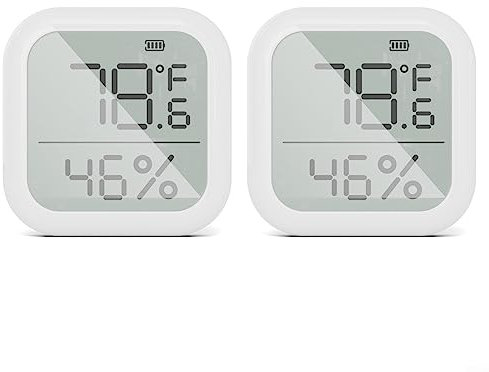 2 Stück für ZigBee Smart-Thermometer, Hygrometer, Temperatur- und Luftfeuchtigkeitsmesser, App-Steuerung, quadratisch