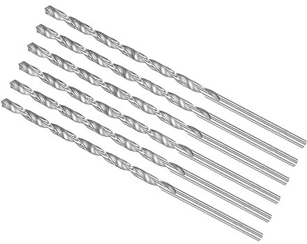 CoCud Brocas Helicoidales Extralarga de 5 mm de Diámetro y 160 mm de Longitud Total, Barrena Helicoidal de Acero de Alta Velocidad (Aplicaciones: Cobre, Metal, Madera y Aluminio), 6pcs