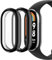 sciuU Coque Compatible avec Xiaomi Mi Smart Band 8 Montre de Sport, [2 ×] Boîtiers Étui de Protection avec Protection D'écran en TPU Flexible, Anti-Chocs Spécialement pour mi Band 8 - Noir * 2