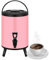 ANSNOW Stainless Steel Insulated Beverage Dispenser – Insulated Thermal Hot and Cold Coffee Carafe – Drink Dispenser with Spigot for Hot Water, Tea & Coffee, Cold Milk, Juice & More/Pink/8L