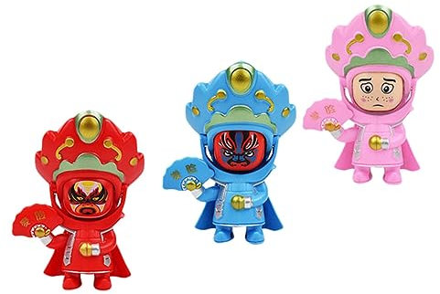 Zerodeko 3St Sichuan-Oper Gesicht wechselndes Spielzeug Büchertaschen-Geldbörse für Damen Chinesische Peking-Opernpuppe Spielzeuge Schlüsselanhänger chinesische Puppe chinesische Merkmale
