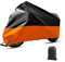 JNNJ wasserdichte Motorradabdeckung, Universelle wasserdichte Motorrad-Abdeckplane, Motorrad Roller Anti-Uv Staubschutz Für Draußen, Für Roller Motorrad(Schwarz/Orange)