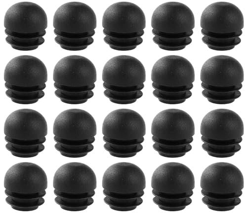 20 Pieces Round End Plugs, 25mm/0.98in Plastic Tube Inserts Chair Leg End Caps Tube Domed Inserts Protectors for Furniture Legs