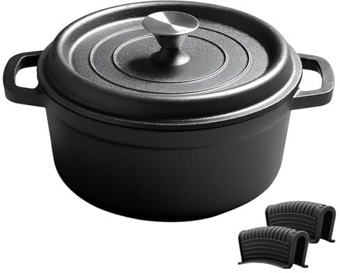 WXFKLDJ Cocotte Ronde en Fonte avec Couvercle Et Poignées Ergonomiques - Passe Au Four - Différentes Options De Taille,40cm