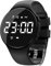 Fitnessuhr (Kein App) Schrittzähler Uhr Digitale Armbanduhr Herren und Damen Digitaluhr Sportuhren mit Messung des Schrittes, Kalorienverbrauchs und der Distanz, Schwarz