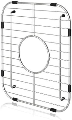 Orgneas Protecteurs d'évier pour évier de cuisine, grille inférieure d'évier à cuve unique 31,8 x 40,6 x 3,2 cm, grille d'évier en acier inoxydable 304 de qualité supérieure, égouttoir centré, 1 lot