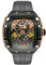 Nubeo Magellan Herren-Automatikuhr mit Doppelzylinder, 48 mm, mit Gummiband, NB-6100, dunkelgrau, Armband