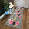 Siunwdiy 3D Teppich Läufer Flur Küche rutschfest Waschbar Mit Blumenmuster 60x160cm Graue Rosa Blumen Küchenläufer Lang Korridor -Teppichläufer Küchenteppich Meterware Anpassbar