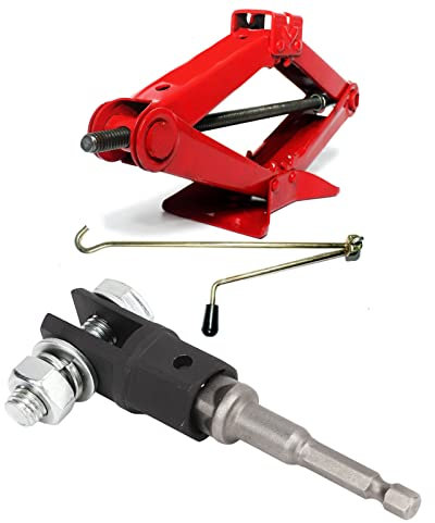Scissor Jack Adapter, 1/2inch Car Scissor Jack Adapter Scissor, Car Jack Socket Drill Adapter, for Ring or Double Hole Scissor Jacks