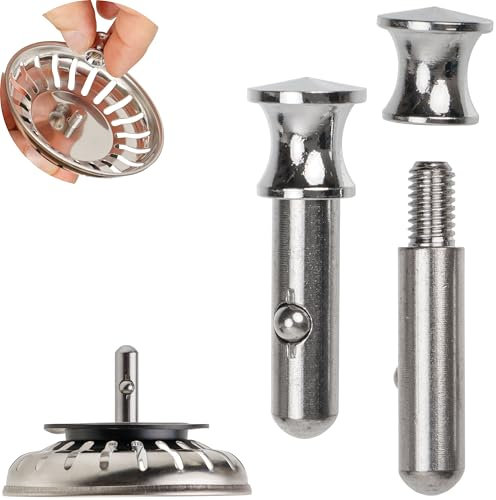 Siebkorb Ersatz Zapfen, 1 Pack, 30 mm langer Zapfen mit Kugel, ragt 25 mm tief in den Abfluss, Ø 7,8 mm Stift, Zapfen aus Messing, kompatibel mit Franke, Blanco Ablaufgarnituren, Siebkorbventil Pin